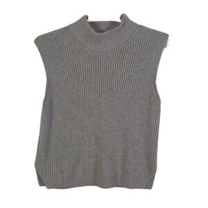 Abercrombie & Fitch Women's Small Gray Turtleneck Sweater Vest
